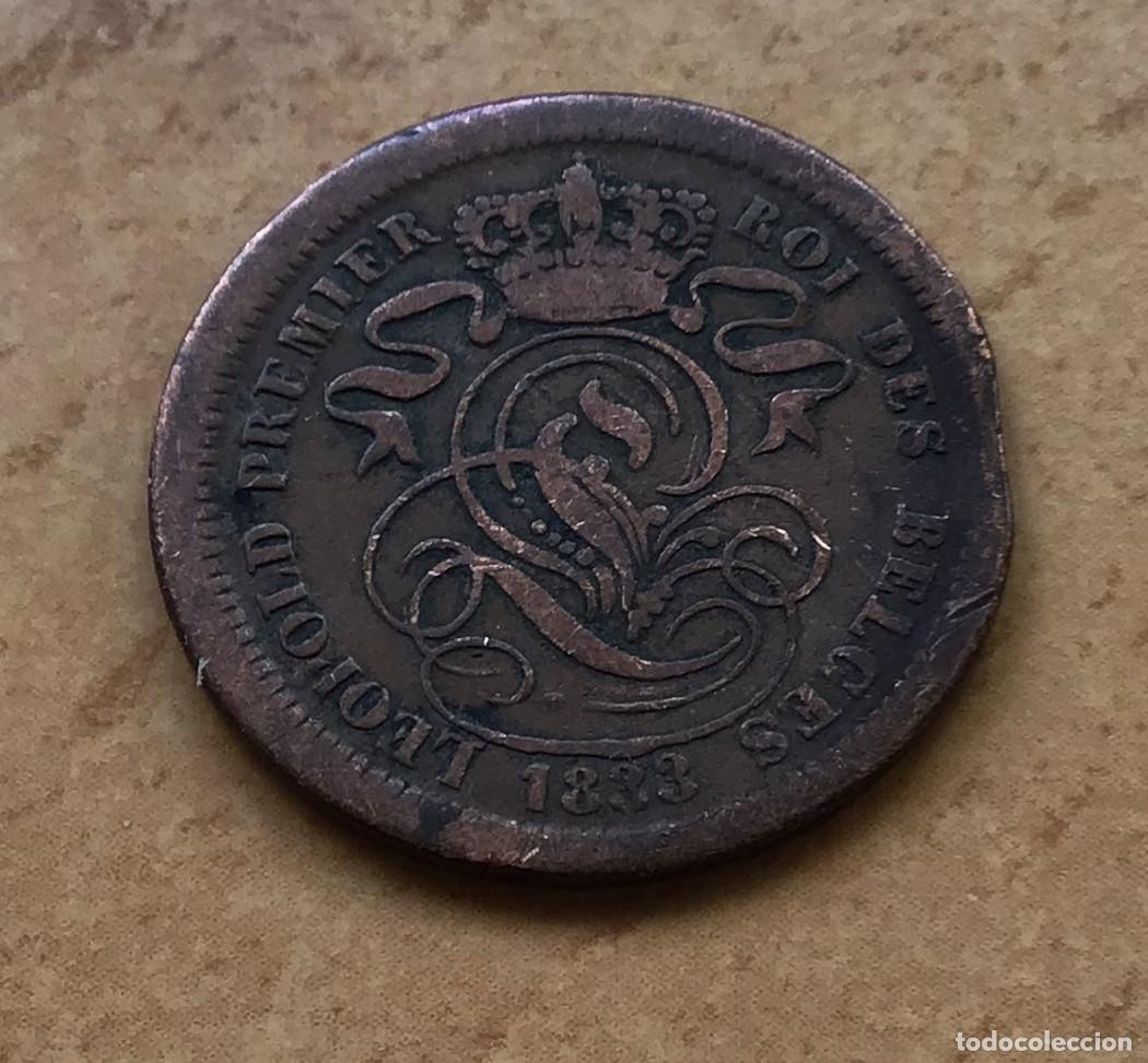 Alte M&uuml;nzen aus Europa: 2 c&eacute;ntimos de B&eacute;lgica. A&ntilde;o 1833. Alineaci&oacute;n moneda (180&ordm;). Muy rara