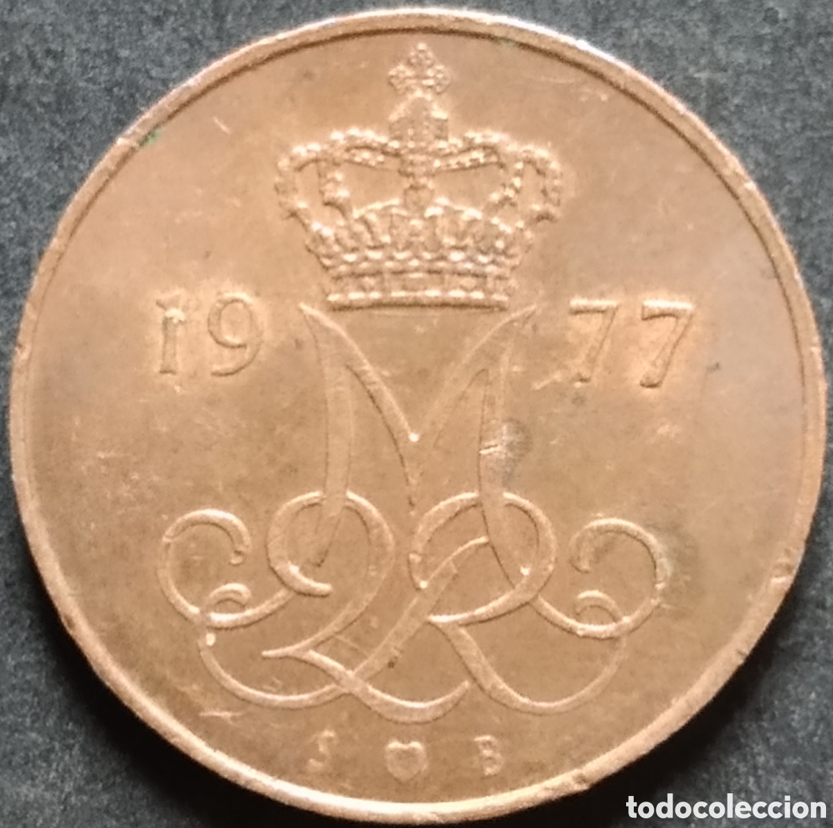 Monedas antiguas de Europa: MONEDA - DINAMARCA 5 ORE 1977 - Foto 2