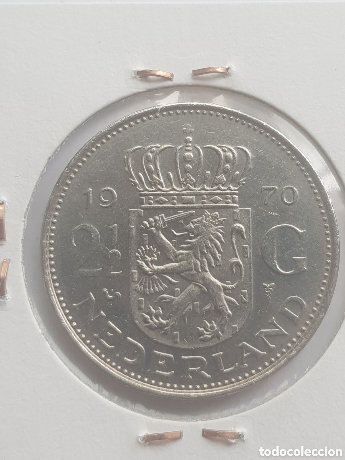 Monedas antiguas de Europa: 2 1/2 Gulden 1970 Holanda - Foto 2