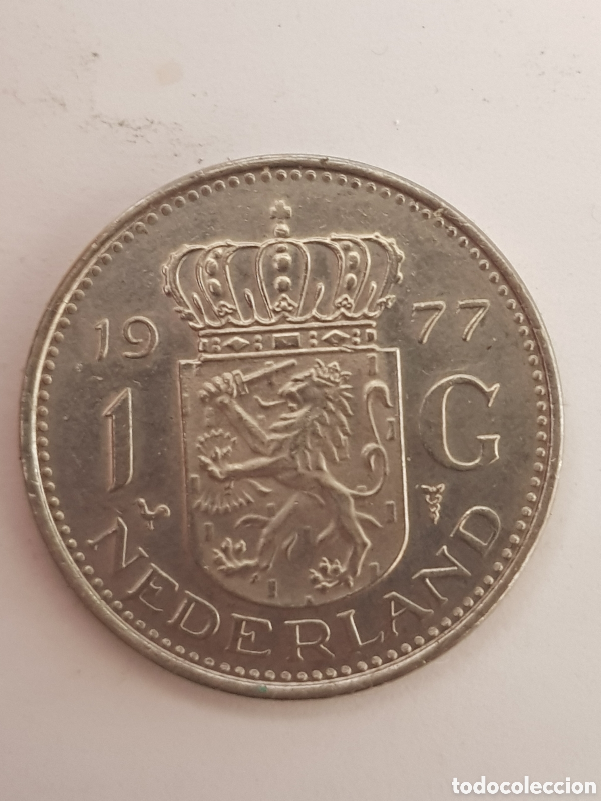 Monedas antiguas de Europa: 1 Gulden 1977 Holanda - Foto 2