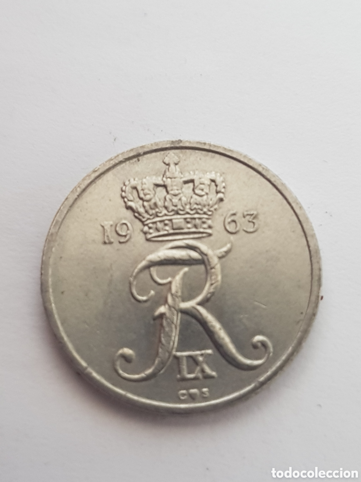 Monedas antiguas de Europa: 10 Ore Dinamarca 1963 - Foto 2