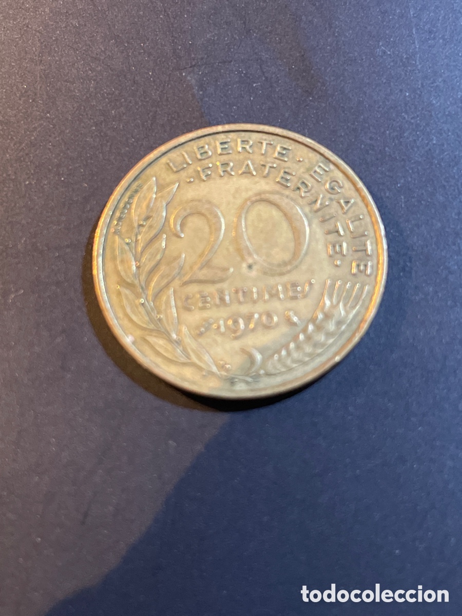 Monedas antiguas de Europa: Moneda Francia 20 c&eacute;ntimos - Foto 2