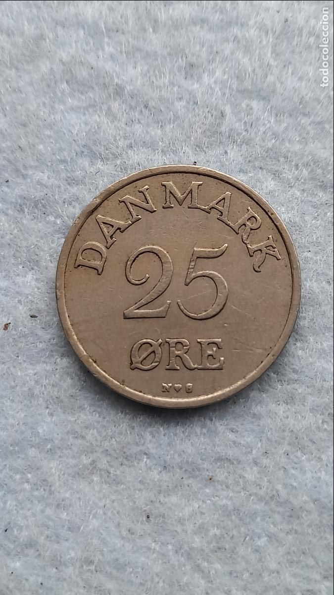 Monedas antiguas de Europa: Dinamarca. 25 Ore. A&ntilde;o 1949. - Foto 2