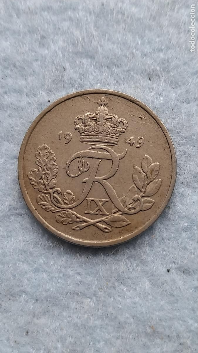 Monedas antiguas de Europa: Dinamarca. 25 Ore. A&ntilde;o 1949. - Foto 1