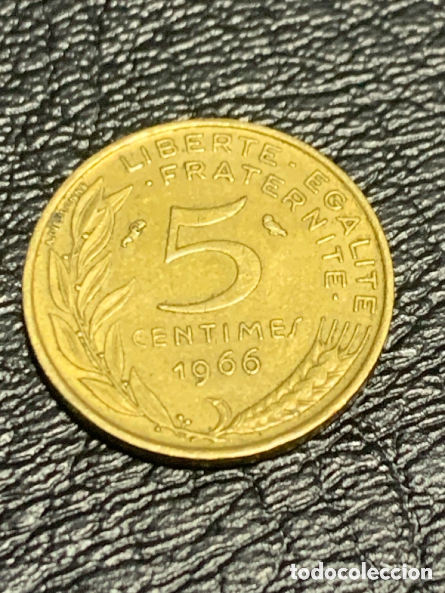 Monedas antiguas de Europa: 5 centimes de Francia 1966 - Foto 2