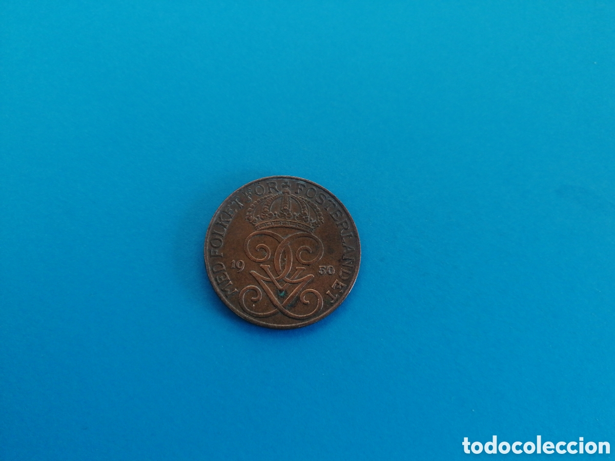 Monedas antiguas de Europa: 5 ore de Suecia 1950 - Foto 2