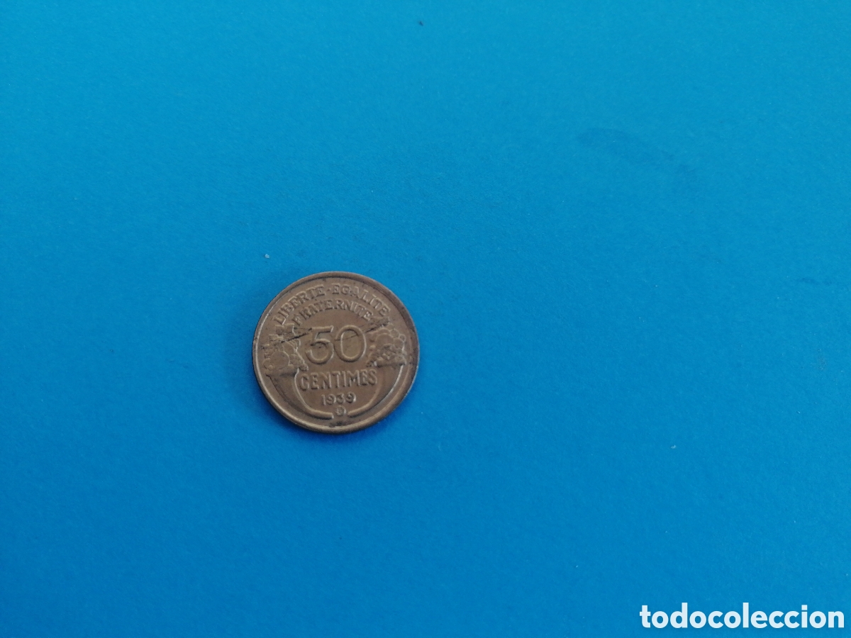 Monedas antiguas de Europa: 50 centimes de Francia 1939 - Foto 2