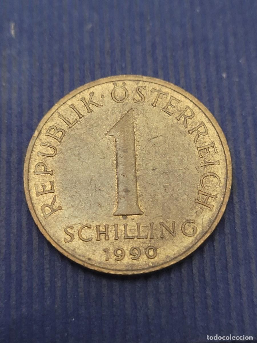 Monedas antiguas de Europa: Moneda 1 chel&iacute;n 1990 Austria - Foto 2