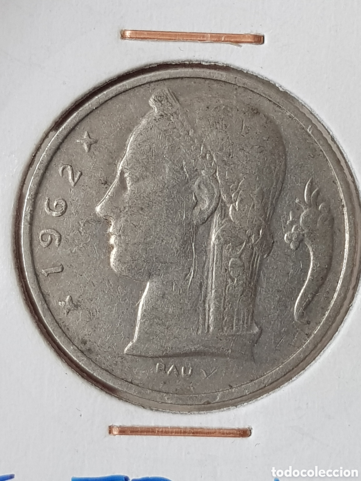Moedas antigas da Europa: 5 Francos Belgica 1962 Francs Belgique