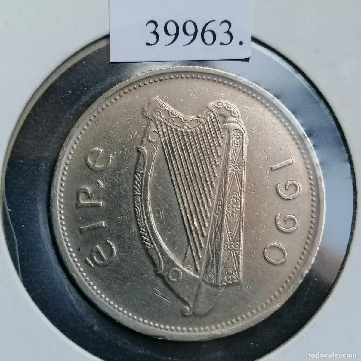 Monedas antiguas de Europa: Irlanda 1 libra 1990 - Foto 2