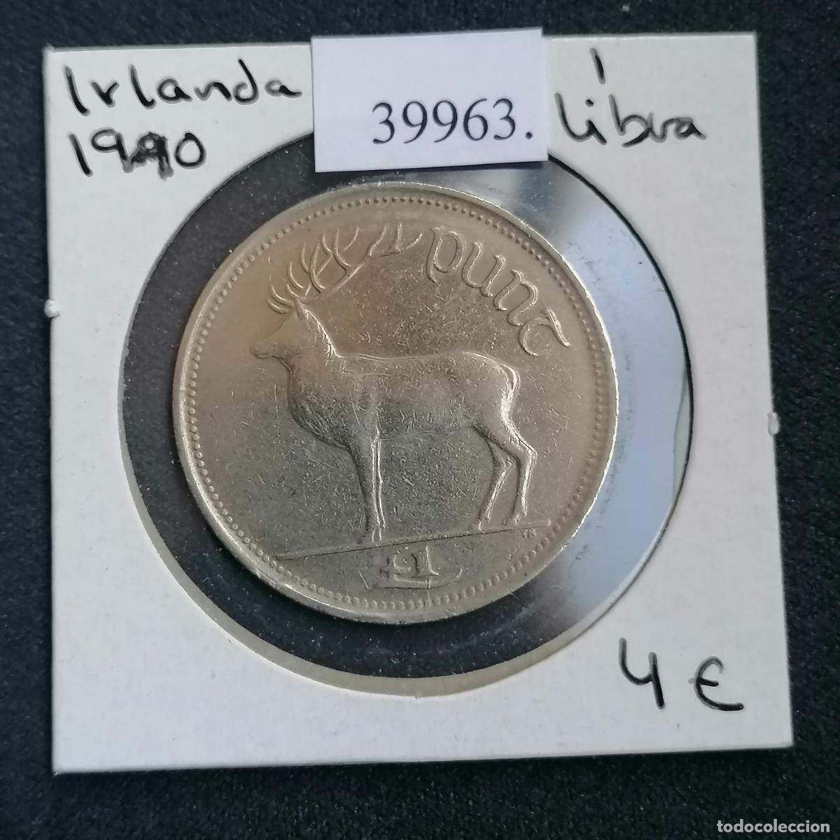 Monedas antiguas de Europa: Irlanda 1 libra 1990 - Foto 3