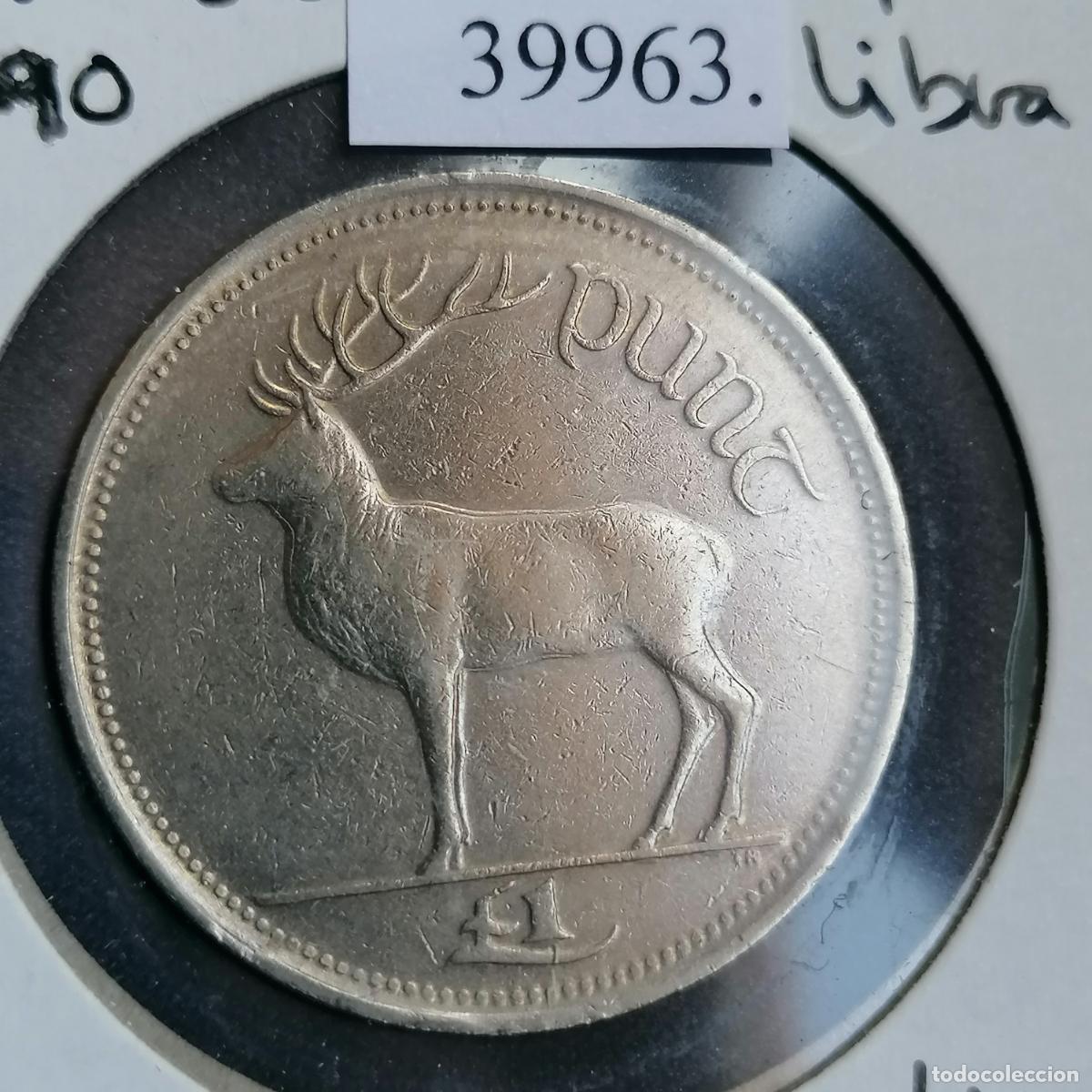 Monedas antiguas de Europa: Irlanda 1 libra 1990 - Foto 1