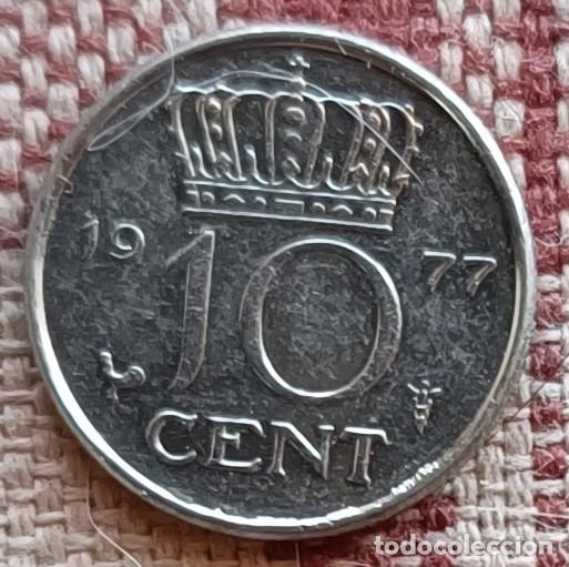 Monedas antiguas de Europa: Moneda de 10 cent de 1977 - Holanda - Foto 2