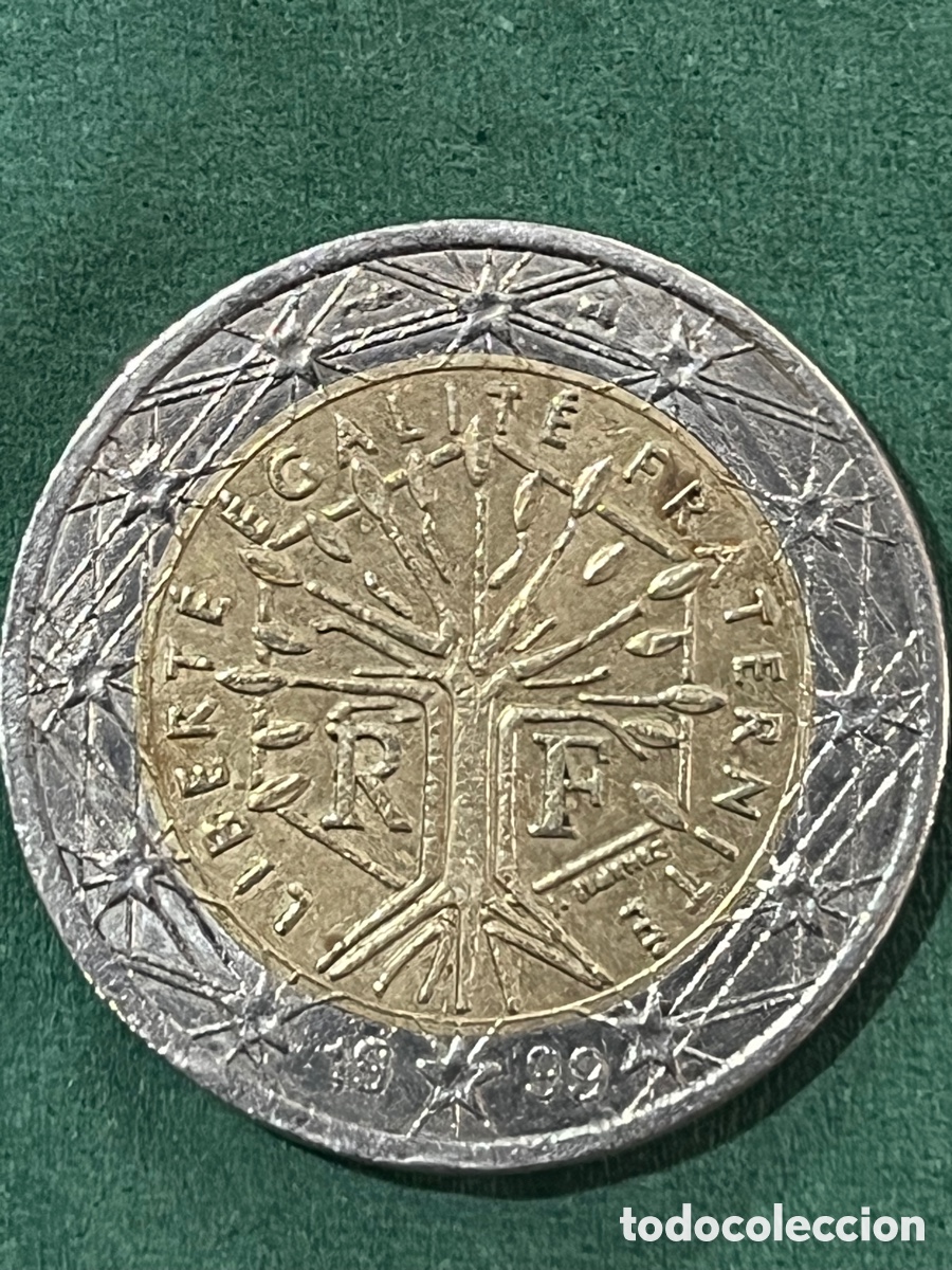 Monedas antiguas de Europa: Moneda 2&euro; Francesa 1999 error de acu&ntilde;aci&oacute;n. - Foto 1