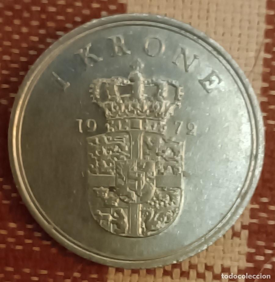 Monedas antiguas de Europa: Moneda de 1 krone de 1972 - Dinamarca - Foto 1