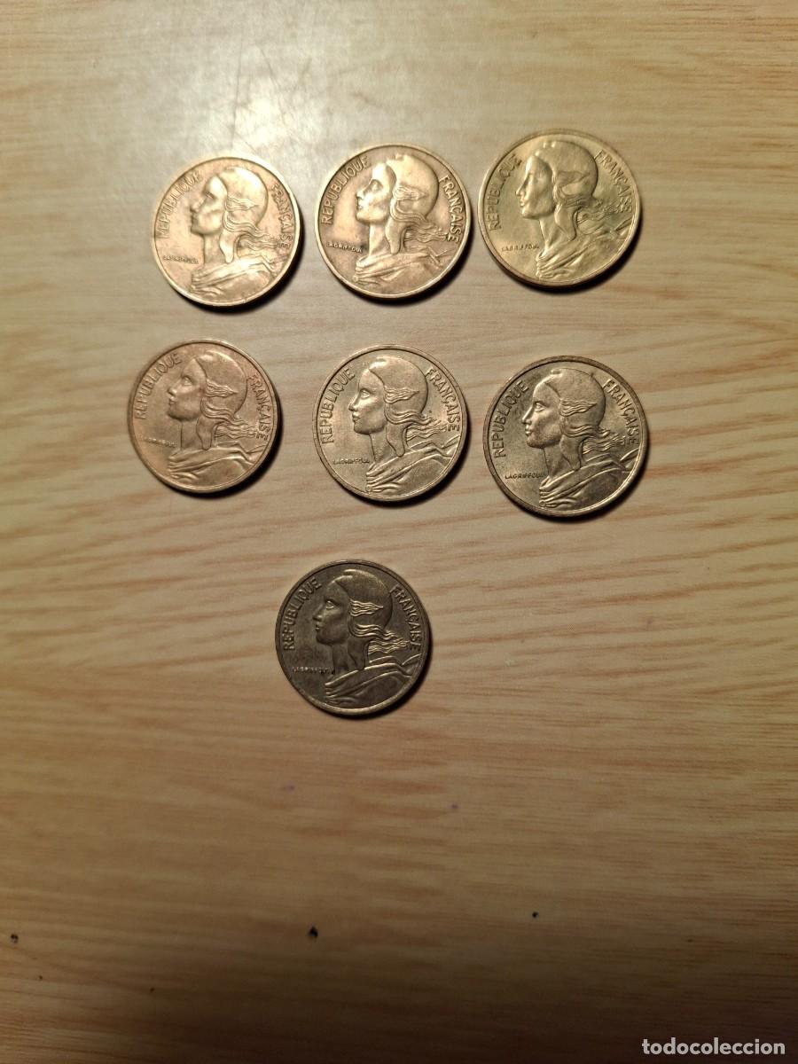 Monedas antiguas de Europa: 7 monedas de 5 c&eacute;ntimos Francia - Foto 3