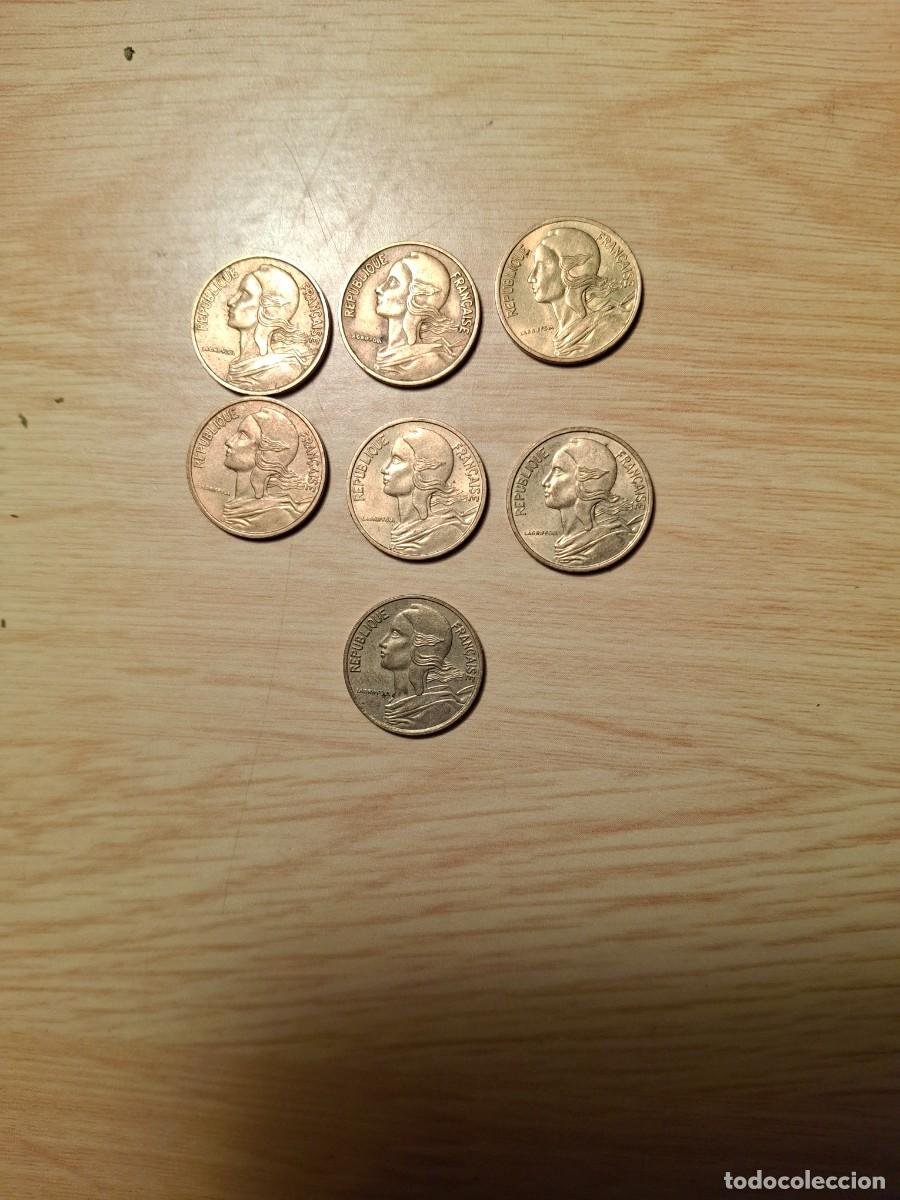 Monedas antiguas de Europa: 7 monedas de 5 c&eacute;ntimos Francia - Foto 4