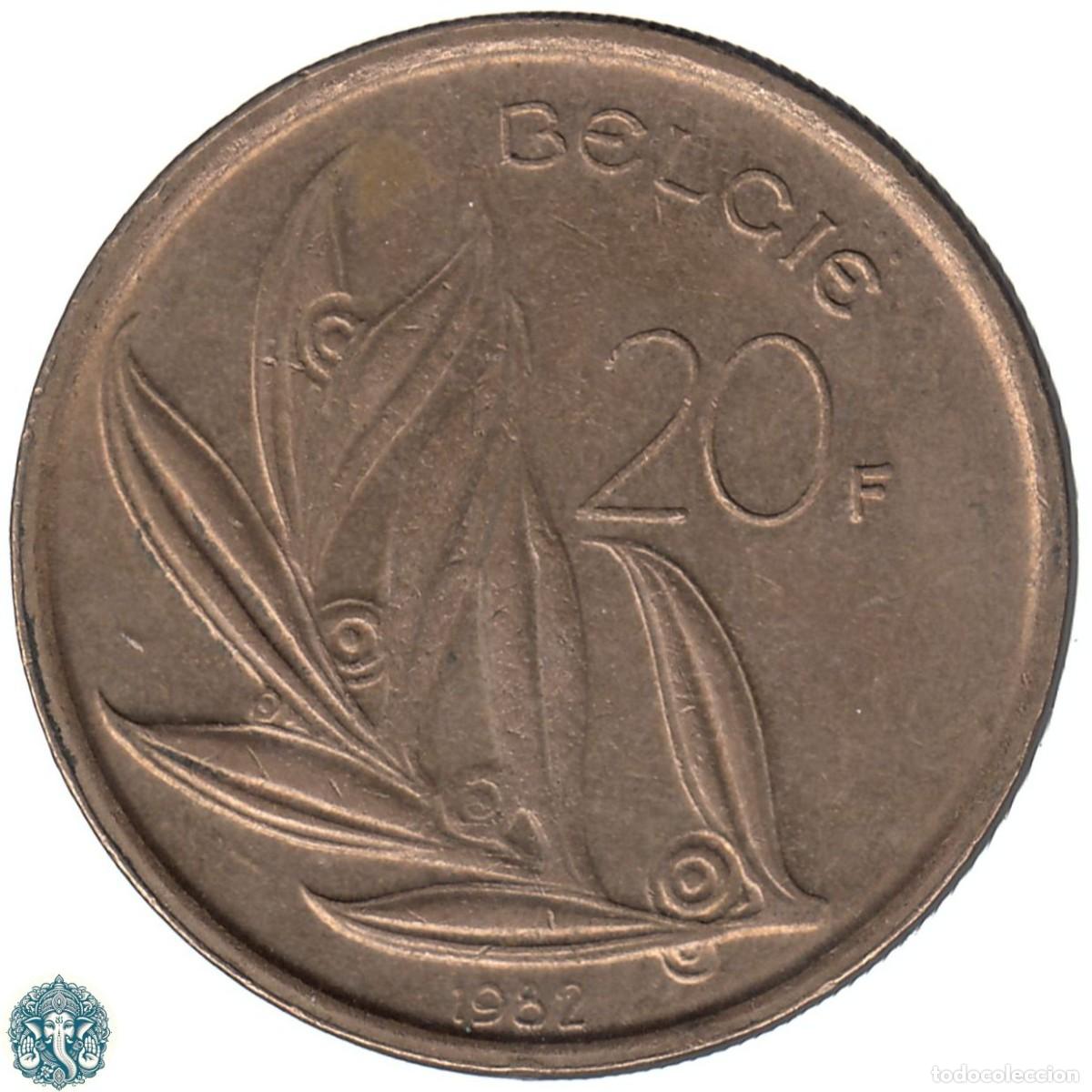 Monnaies anciennes de Europe: BELGICA 20 Francos 1982 Balduino I KM#160 Leyenda Belgi&euml;