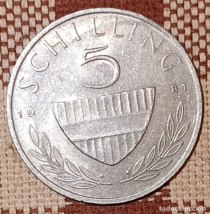 Monedas antiguas de Europa: Moneda de 5 schilling de 1981 - Austria - Foto 2