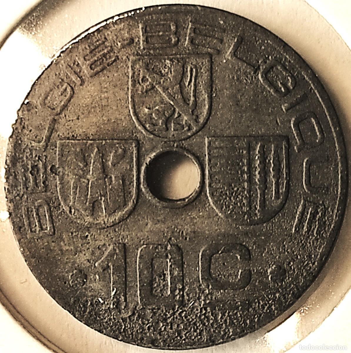 Monete antiche di Europa: BELGICA (1934-1947) - 10 CENTIMOS 1943 - REY LEOPOLDO III - BELGIE-BELGIQUE - A - 4 GR. NIQUEL-LATON