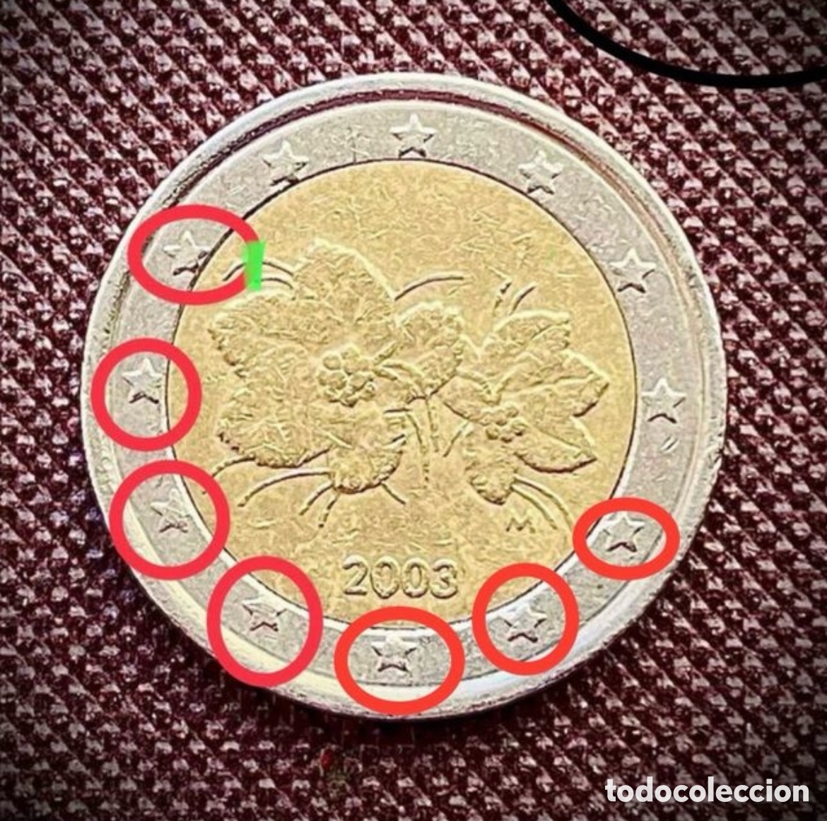 Monedas antiguas de Europa: Moneda 2&euro; Finlandia 2003 Error de impresion - Foto 1