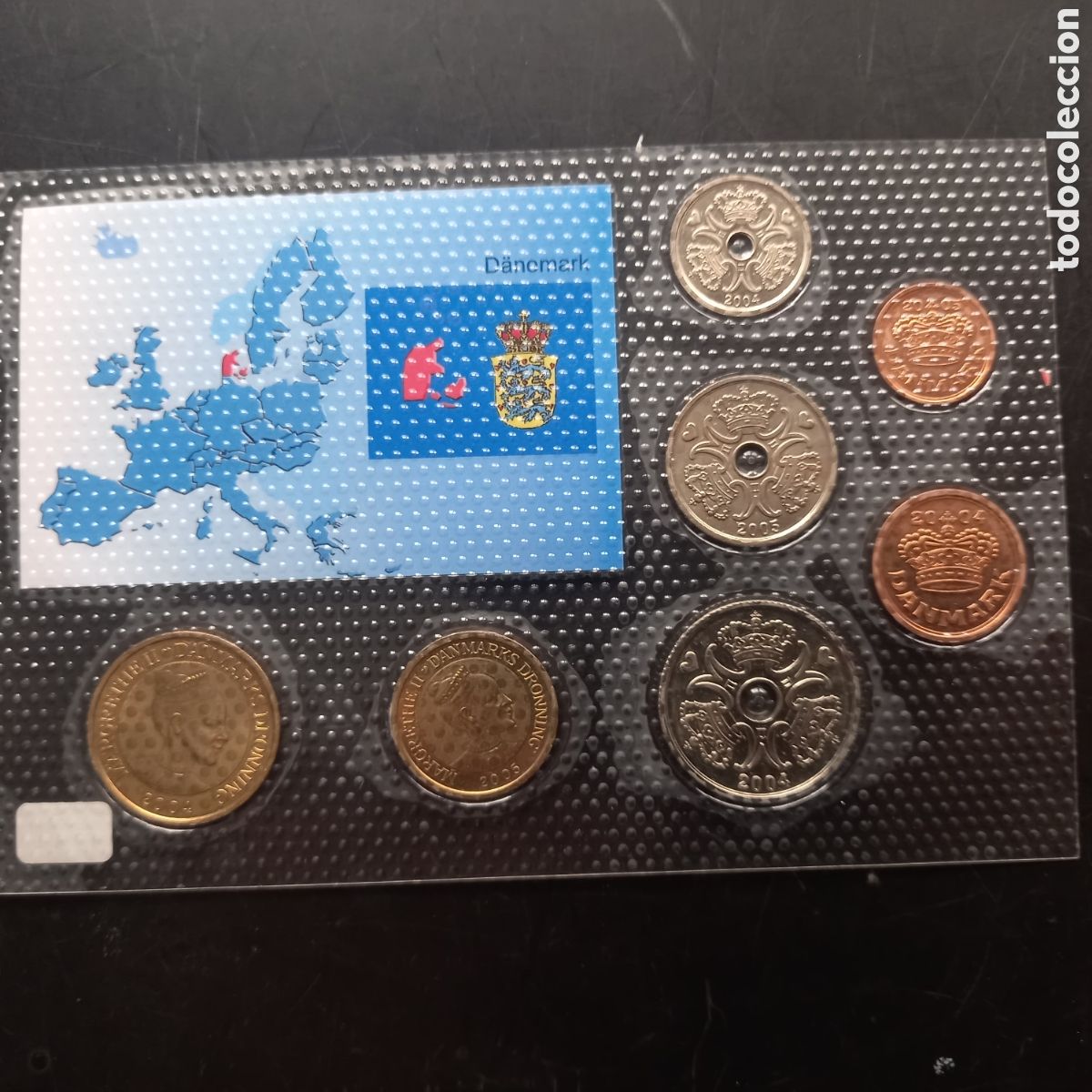 Monedas antiguas de Europa: Monedas danesas en cartera 2005 - Foto 2