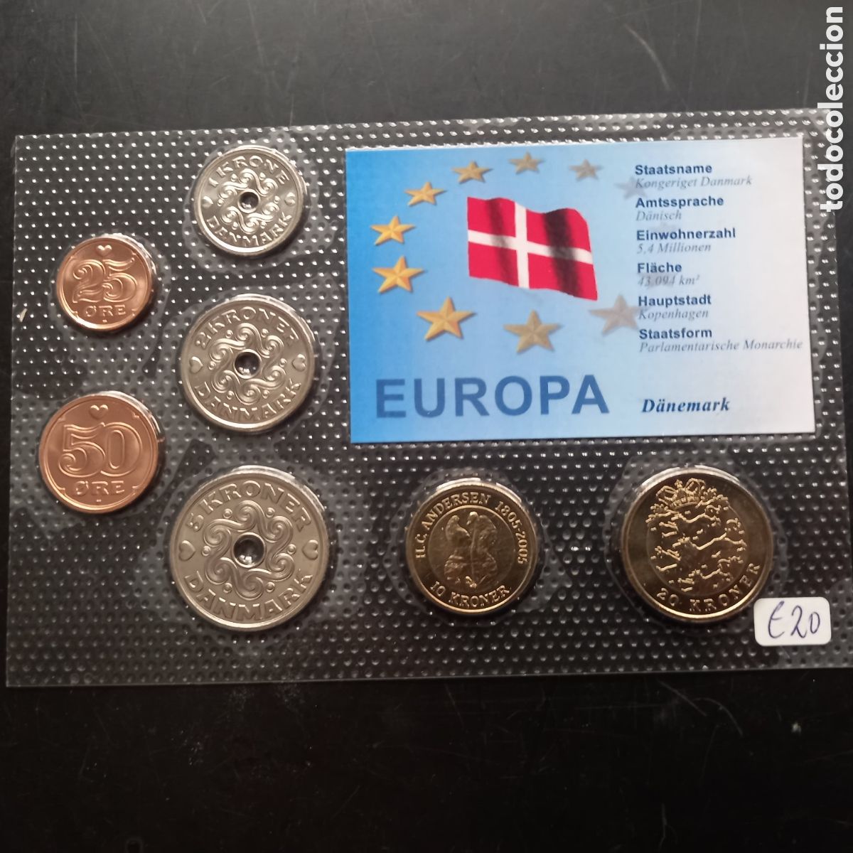 Monedas antiguas de Europa: Monedas danesas en cartera 2005 - Foto 1