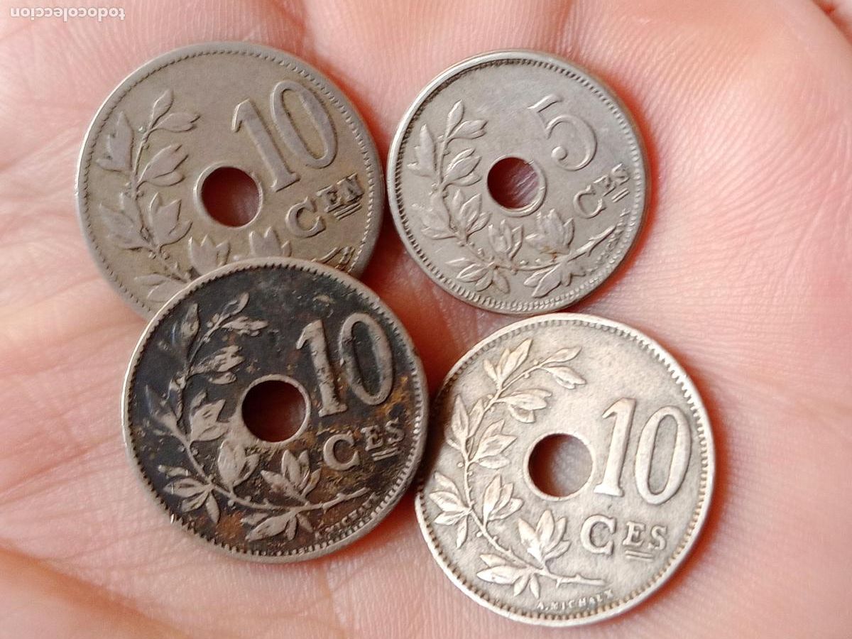 Monedas antiguas de Europa: B&eacute;lgica: 4 monedas antiguas
