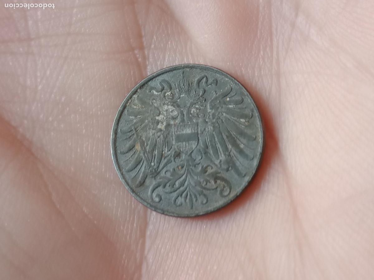 Monedas antiguas de Europa: 2 HELLER, AUSTRIA. 1918 - Foto 2