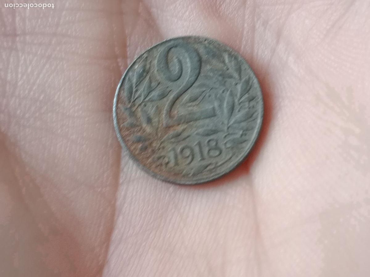 Monedas antiguas de Europa: 2 HELLER, AUSTRIA. 1918 - Foto 1