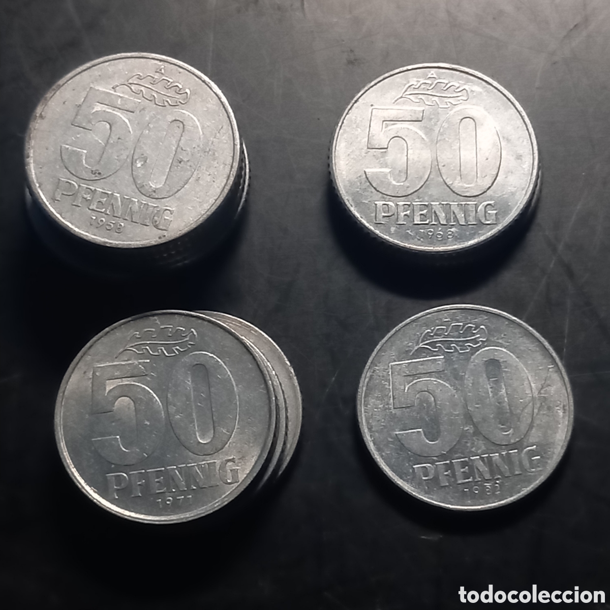 Monedas antiguas de Europa: RDA Lote monedas 50 pfennig - Foto 1