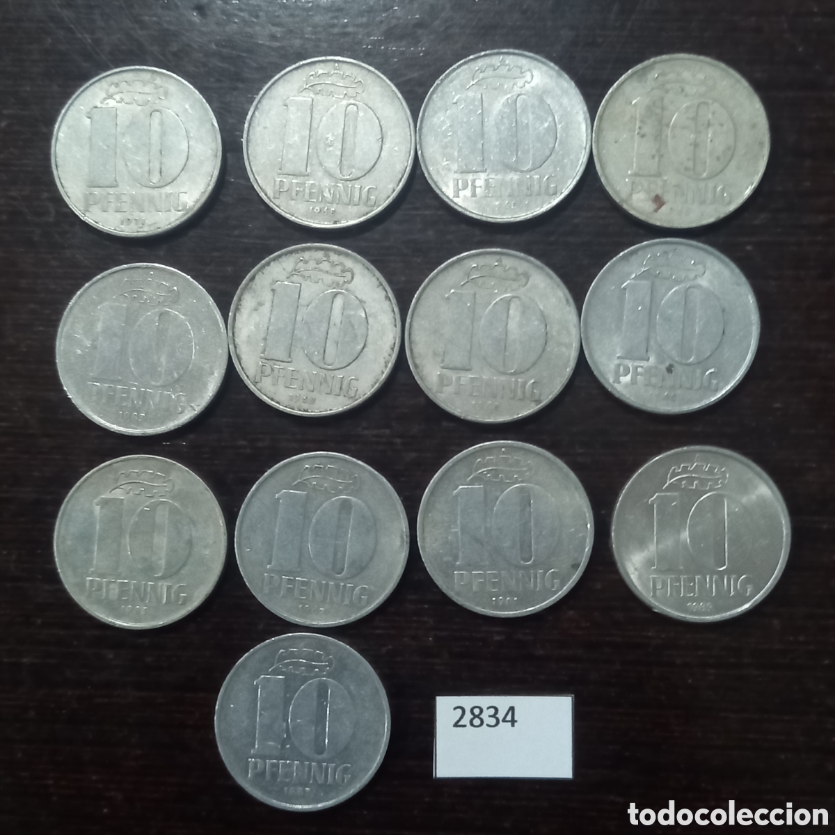 Monedas antiguas de Europa: RDA Lote monedas 10 pfennig - Foto 2