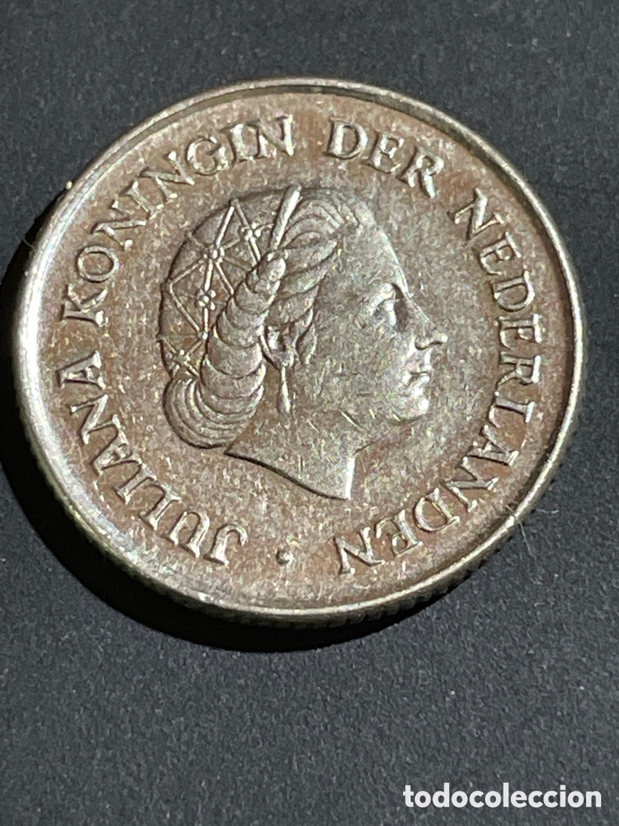 Monedas antiguas de Europa: Holanda 25 cent a&ntilde;o 1972 - Foto 1