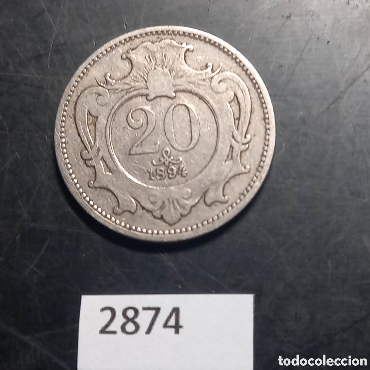 Monedas antiguas de Europa: Austria 20 heller 1894 - Foto 2