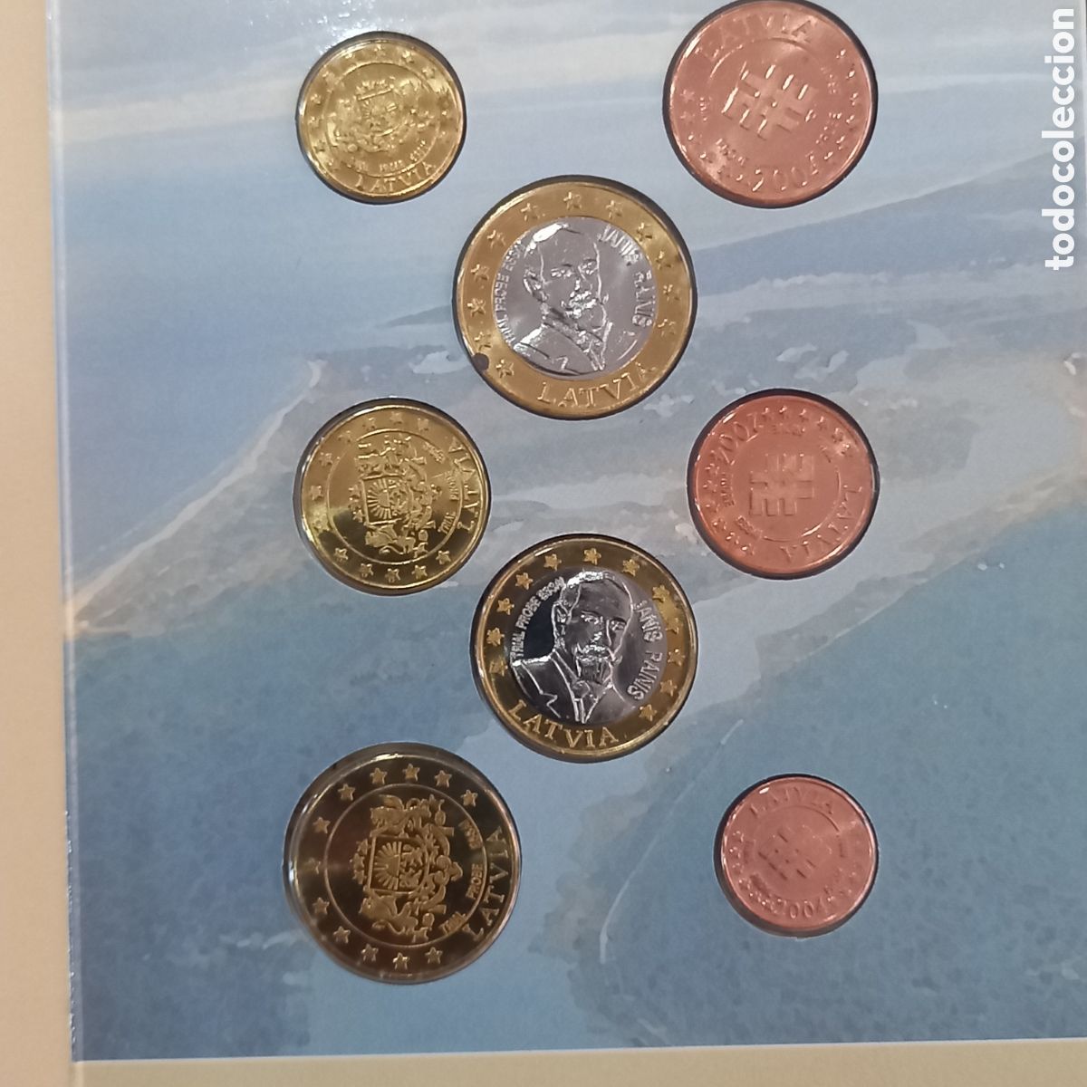 Monedas antiguas de Europa: Letonia prototipo euros 2004 - Foto 2