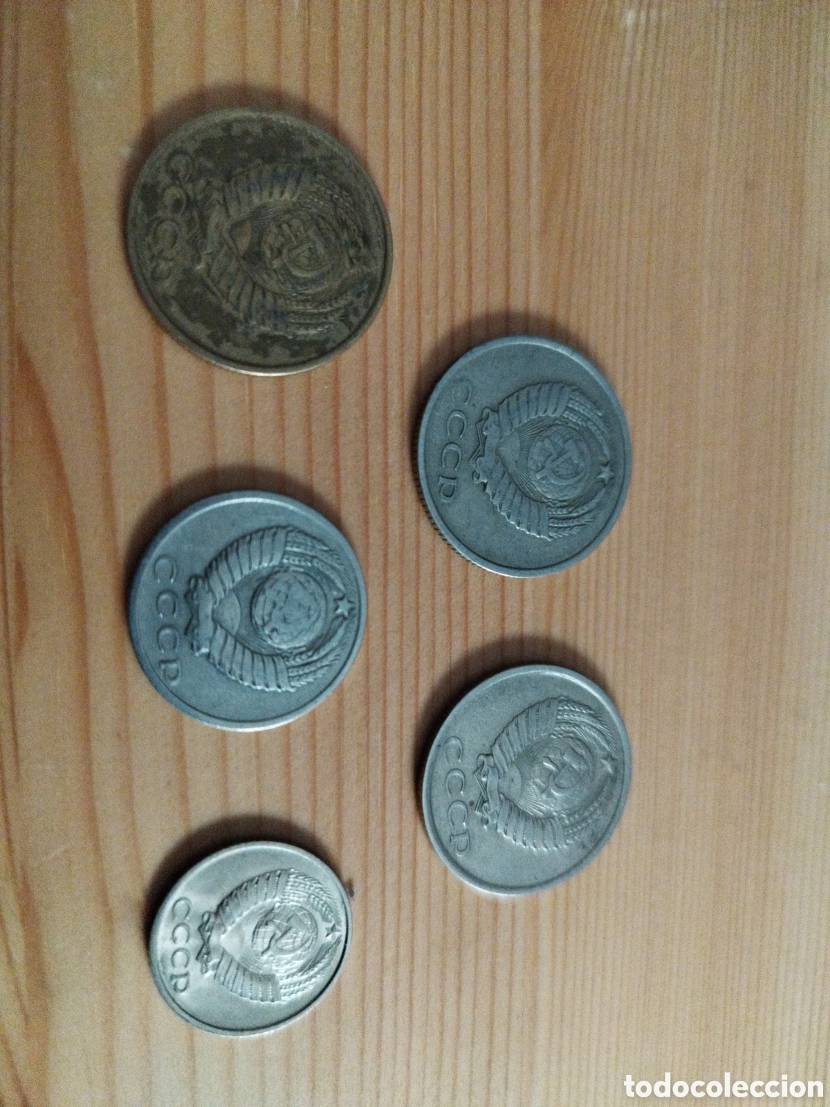 Monedas antiguas de Europa: Lote de 5 monedas de la uni&oacute;n sovi&eacute;tica - Foto 2