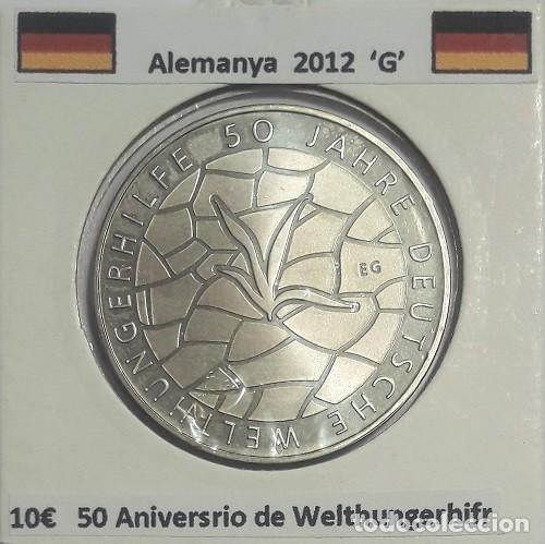 Monedas antiguas de Europa: 10 euros Alemania 2012 G 50 Aniversario de Welthungerhifr CU/NI