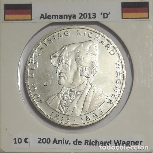 Monedas antiguas de Europa: 10 euros Alemania 2013 D 200 Aniversario de Richard Wagner CU/NI