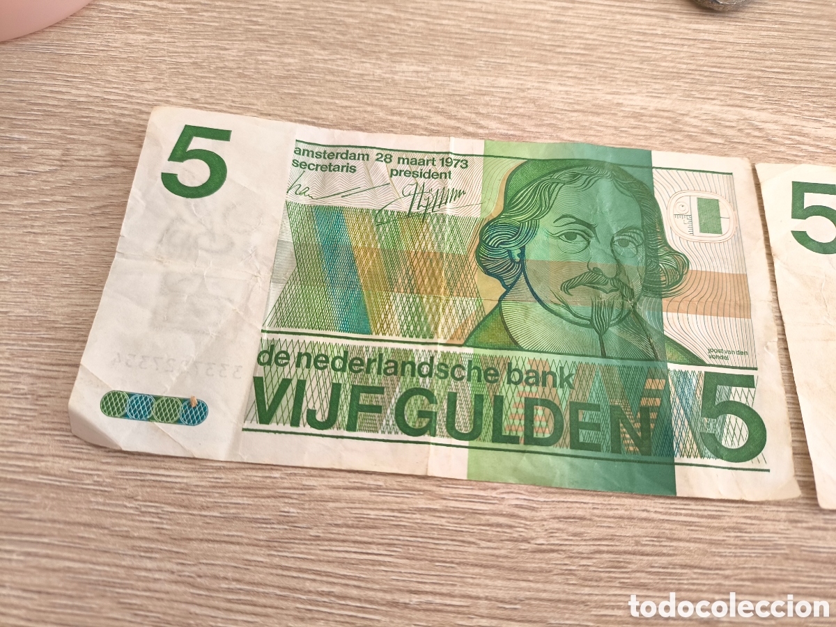 Monedas antiguas de Europa: Pareja de billetes holanda - Foto 2