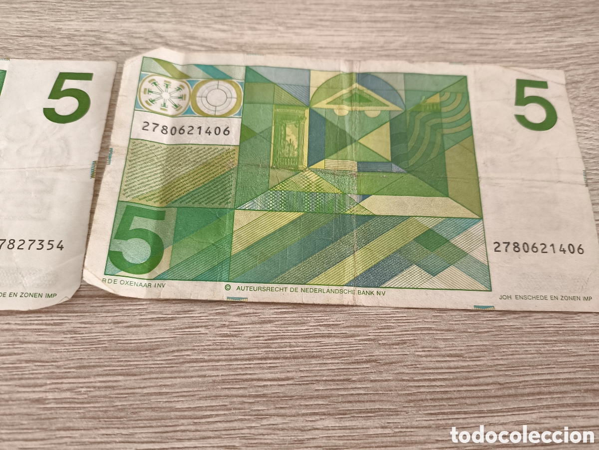Monedas antiguas de Europa: Pareja de billetes holanda - Foto 6