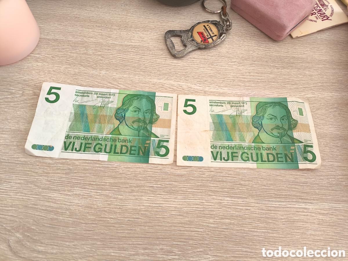 Monedas antiguas de Europa: Pareja de billetes holanda - Foto 1