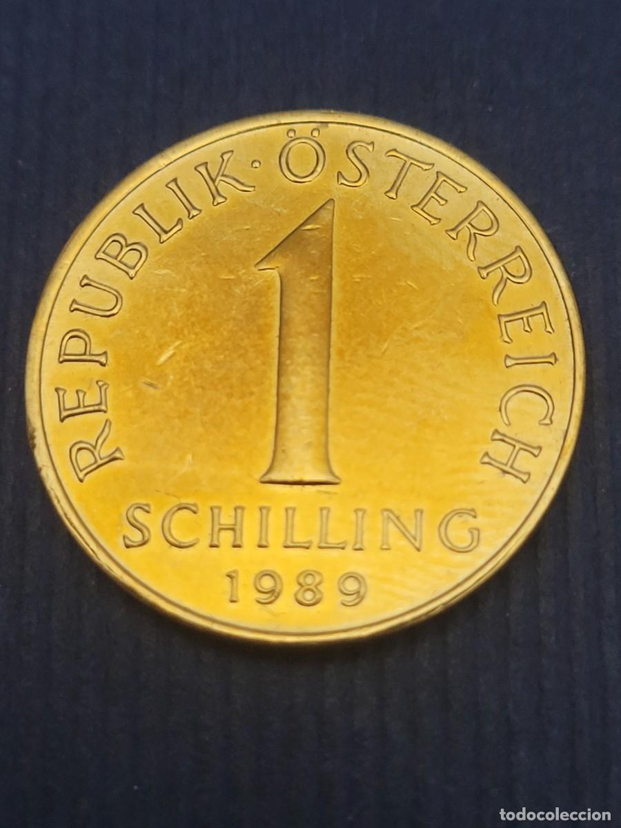 Monedas antiguas de Europa: Moneda 1 chel&iacute;n 1989 Austria - Foto 2