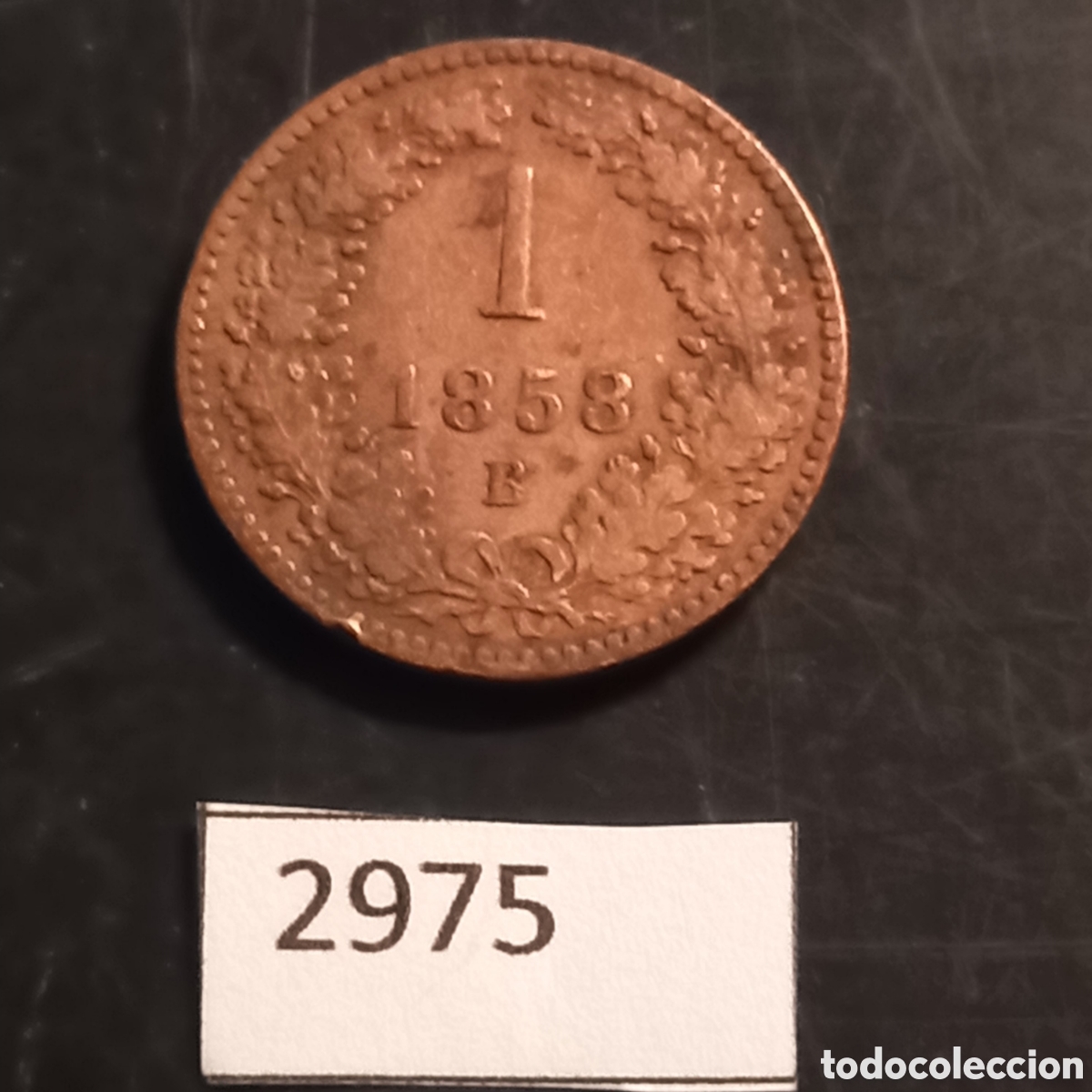 Monedas antiguas de Europa: Austria 1 kreuzer 1858 E - Foto 2