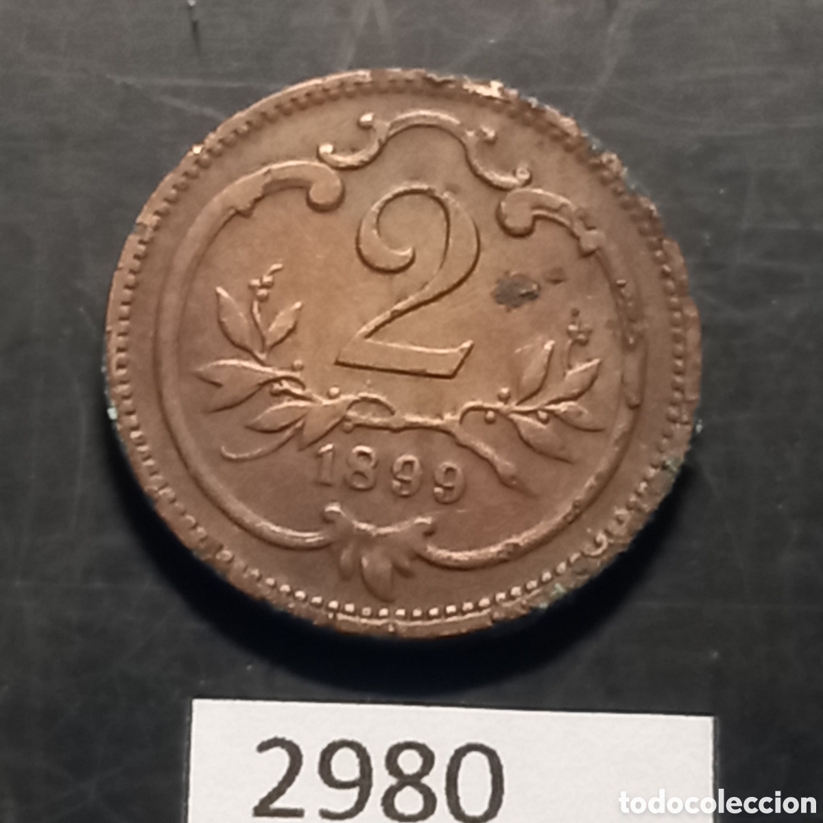 Monedas antiguas de Europa: Austria 2 heller 1899 - Foto 2