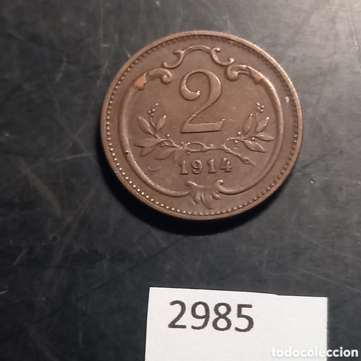 Monedas antiguas de Europa: Austria 2 heller 1914 - Foto 2