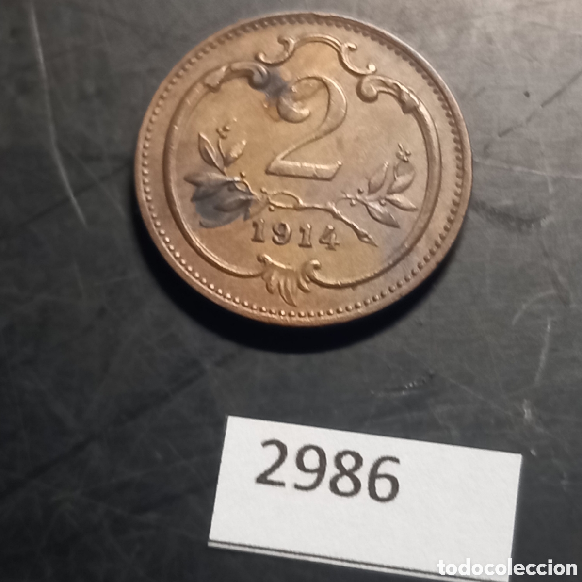 Monedas antiguas de Europa: Austria 2 heller 1914 - Foto 2