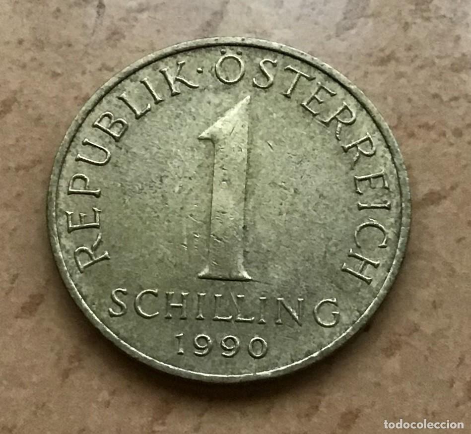 Monedas antiguas de Europa: 1 chel&iacute;n de Austria. A&ntilde;o 1990 - Foto 1