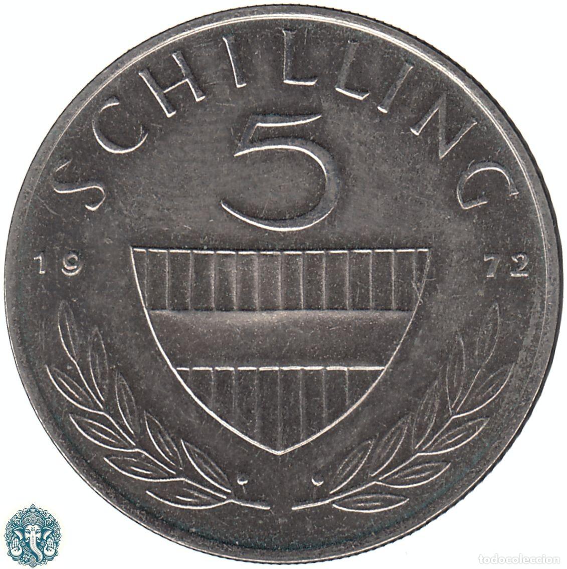 Monedas antiguas de Europa: AUSTRIA 5 Chelines 1972 KM#2998a - Foto 2