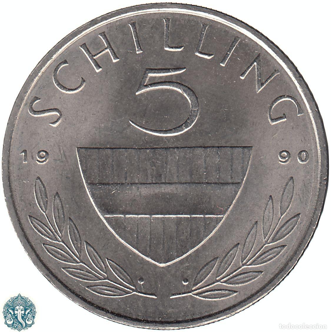 Monedas antiguas de Europa: AUSTRIA 5 Chelines 1990 KM#2998a - Foto 2