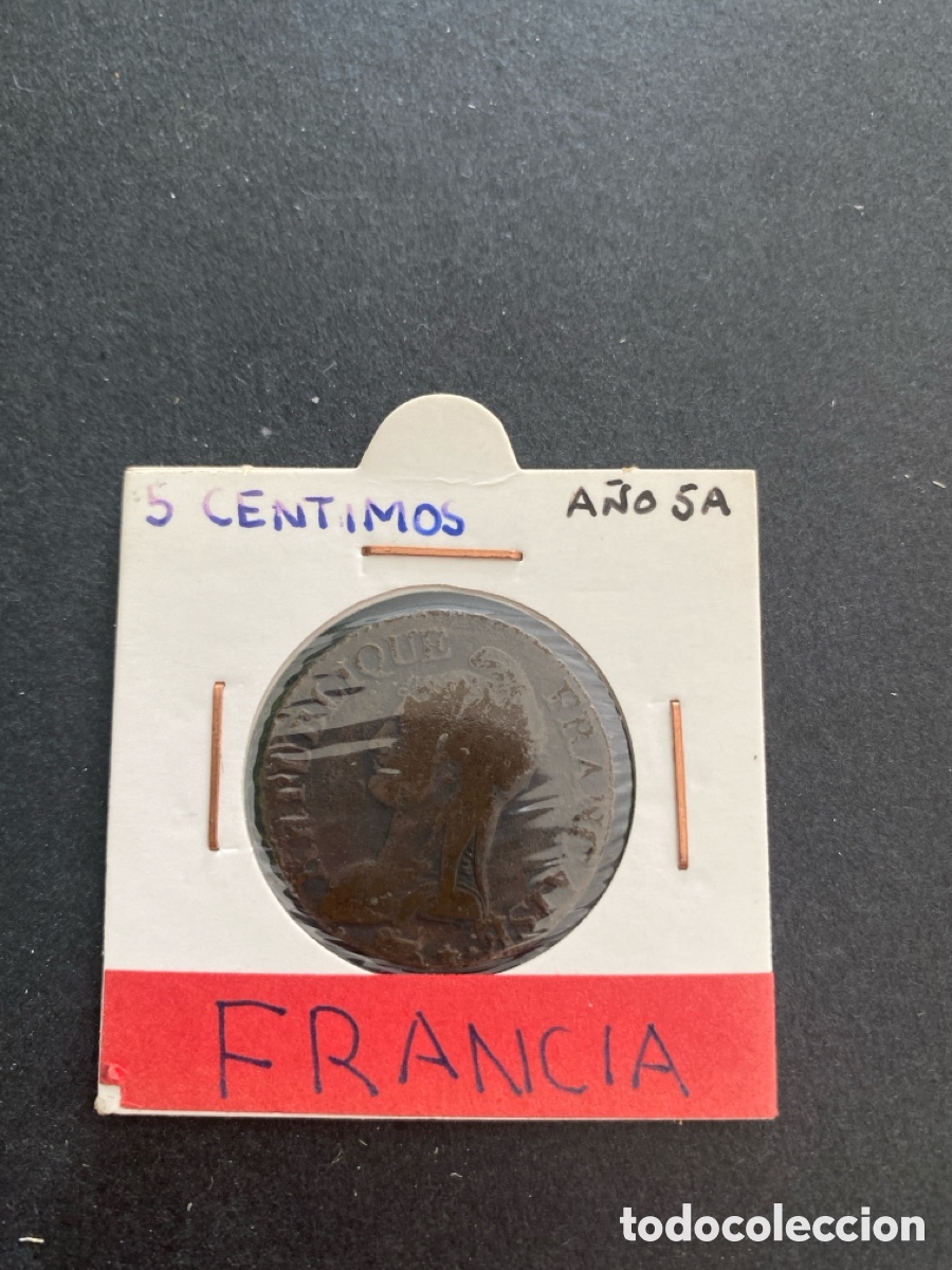Monedas antiguas de Europa: Moneda de Francia 5 c&eacute;ntimos - Foto 1